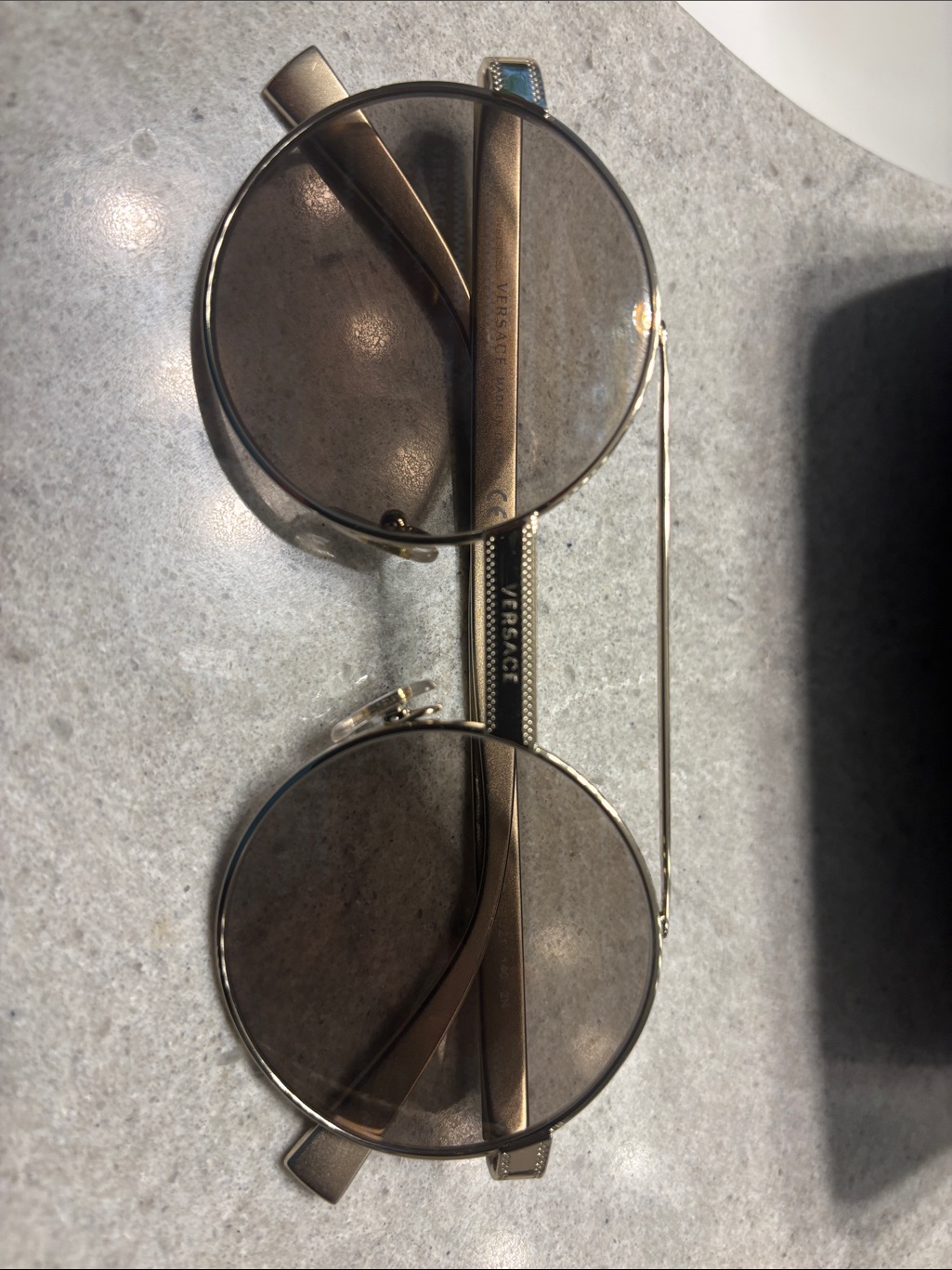 Versace Men’s Round Sunglasses In Brown And Gold